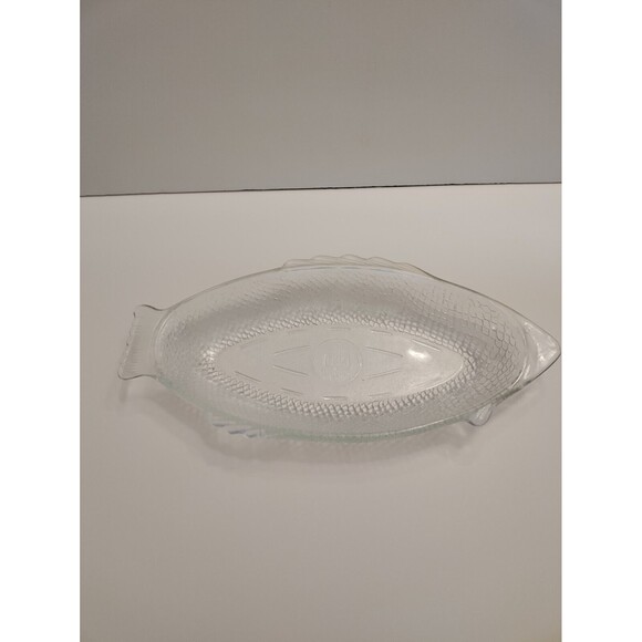 18” McGee 'Glasbake' Clear Glass Fish Baking Dish Serving Platter USA - Picture 11 of 11
